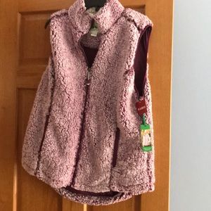 NWT Green Tea tipped two tone Sherpa vest